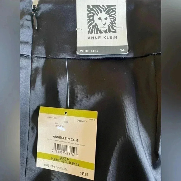 Anne Klein black high rise wide leg pants sz 14 - Picture 5 of 11